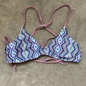 Target Blue Aztec Print Bikini Top